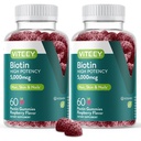 VITEEY Biotin Gummies per la pelle e le unghie dei capelli - Biotina per la crescita dei capelli Gummies - 5000 mcg - Vegan, senza glutine, non OGM – 120 Conte