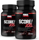 FORCE FACTOR Score! XXL, 2-Pack, Nitric Oxide Booster Supplemento per gli uomini con L-Citrullina, Maca nera, & Tribulus per migliorare le prestazioni atletiche, aumentare la stamina, & Support Blood Flow, 60 compresse