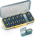 Organizzatore di pillole settimanali 2 volte al giorno - Pillola caso Am Pm - Travel Pill Box 7 giorni Portable Daily Vitamin Container Dispenser di medicina estetica con 7 scomparti separati Mattino notte supplemento titolare