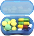 Custodia per pillole per l'Organizzatore Pillola Piccola Portatile Travel Daily Pill Containers AM & PM Mini Pill Box Vitamina, Olio di Pesce, Supporto Supplemento (Blue)