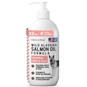 Wild Alaskan Salmon Fish Oil for Dogs - 32 once di Fish Oil Formula - Pump Cap Bottiglia - Contiene Omega-3 e 6, Vitamina D, EPA, e DHA per pelle sana e cappotto