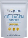 Polvere di peptidi di collagene bioOptimal - Grass-Fed, Pasture-Raised Hydrolyzed Protein Supplement per pelle, capelli, & chiodi - Non OGM, Zero Sugar Daily Supplement per uomini e donne (22 Serve)