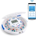 Live Fine Smart WiFi Dispenser Automatico Pill Lid | 28 giorni Organizzatore di farmaci Fino a 9 dosi al giorno per il monitoraggio della cura con chiave di blocco, allarmi di luce/suono per le prescrizioni e le vitamine