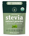 Polvere di Stevia pura organica al 100%, 4 oz, Cravings dolci di Satisfies, abbassa i livelli di zucchero nel sangue per diabetici, estratto di stevia in polvere Bulk per una migliore cottura e bevande, 800+ Serve di NatriSweet