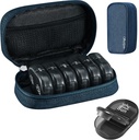 Serfeymi Organizzatore di viaggio settimanale 2 volte al giorno AM ha aggiornato la scatola di pillole nere 7 giorni con la custodia portatile della pila di tela della cerniera, organizzatore di medicina per le pillole, vitamine, integratori, oli di pesce - blu 01