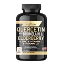 Quercetina con Bromelain Zinc Vitamina C Vitamina D Elderberry - 120 capsule vegetali, Non OGM, Gluten-Free | Integratore di supporto immunitario Made in USA | 2 mesi di alimentazione