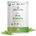 Sprout Living Organic Pea Protein Powder, Unflavored, 20 Grammi di polvere di proteine organiche a base vegetale senza dolcificanti artificiali, non latticini, non OGM, Vegan, senza glutine (2 Pound, 38 Servings)