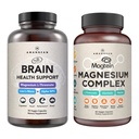 AMANDEAN Premium Brain & Magnesio Bundle: Magnesio ad alto assorbimento L-Threonate, Glycinate & Malate, USA-Grown Organic Lion’s Mane 6:1 Extract, e Alpha-GPC. Supporta la salute cognitiva, messa a fuoco e sonno