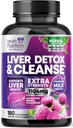 Detox & Repair Formula - Integratore avanzato di supporto per fegato con cardo silymarin, radice di dadelion, estratto di carciofo, curcuma, colina, e barbabietola - 180 capsule vegetali