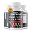 Pepe di Cayenne Turmeric Odorless Cinnamon Fenugreek Citrus Bergamot Artichoke Blueberry Green Tea Black Pepper -150 Capsules- Made in Italy