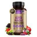 Organic Super Maqui Berry Capsule - Superfood Powder - Estratto di sambuco, mirtillo, melograno, acai - Supporto per occhi e lacrime secchi, Gut Health, Skin - 60 capsule vegane, Non OGM, Integratore senza glutine