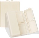 FYY Daily Pill Organizer,7 Confronti Portable Case [Folding Design] Travel Pill Box for Purse Pocket per tenere le vitamine,Cod Liver Oil,Supplements and Medicine-White
