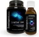 Intelligent Labs 2-in-1 Bundle di 500MG Glutathione Liposomal (Liquid Antioxid Supplement) e 1MG 5-MTHF Methylfolate as Quatrefolic Acid® (MTHFR Supplement for Methylation Support)
