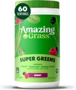 Meraviglioso erba verdi miscela Superfood: Super Greens polvere Smoothie miscela con Spirulina, clorella, barbabietola radice polvere, enzimi digestivi & probiotici, bacche, 60 Servings (Packaging May Vary)