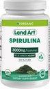 Spirulina Organica certificata Land Art - 180 Capsule - Superfood- Ricco di Minerali, Vitamine e Proteine - Vegan