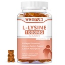 L-Lysine 1000mg Gummies, Chewable Lysine Supplement per adulti, Supporto immunitario, Supporto per la formazione di collagene, Limone Flavor, 60 Conte