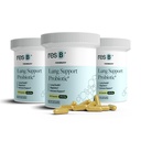 resbiotico supporto polmonare Probiotic Supplemento - Integratore di salute polmonare per fumatori, salute del fegato, supporto immunitario, cura respiratoria, basilico santo, curcuma, clinicamente provata - 180 capsule (3 bottiglie)
