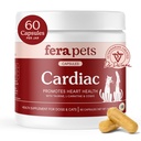 Fera Pets Cardiac Support - Cat & Dog Heart Supplement con Taurina, L-Carnitina, & CoQ10 - Promuove la Circolazione Normale e Heartbeat - 60 capsule