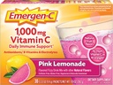 Polvere di vitamina C di Emergen-C 1000mg, con antiossidanti, vitamine e elettroliti B, integratori di immunità per il supporto immunitario, miscela di bevande senza caffeina, aroma di limonata rosa - 30 conteggio (confezione di 12)