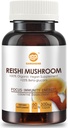 Estratto di funghi Reishi, supplemento di Superfood avanzato organico con il fungo di Reishi Polvere 450mg, Reishi Shell-Broken Spores 270mg, Estratto di funghi Reishi 180mg per la longevità, salute immunitaria