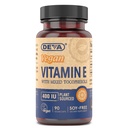 DEVA Vegan Vitamine Natural Vitamine E 400IU con Tocoferoli Misti, Supporta Sistema Immune & Skin Nutrizione, Antiossidante Naturale & Gluten Libero, Latticini Free, Non OGM, 90 Capsule