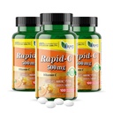 America Medic & Scienza Rapid-C 500mg Vitamina C Supplemento (3 Confezione di 100 compresse) Energy Booster, Supporto giornaliero del sistema immunitario, Antiossidante | Vegan, acido ascorbico non OGM per gli uomini adulti e le donne