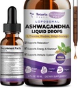 Totaria Liposomal Ashwagandha Gocce liquide (7% Withanolides) w/Soursop Bitters, L-teanina, Magnesio, Shilajit, Assorbimento massimo, Energia naturale, Salute Cortisol per le donne e gli uomini, Non-GMO, 2 Fl Oz