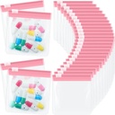 24 pezzi sacchetto di sacchetto di pedana con cerniera sacchetto di pedana Reusable Translucent Medicine Organizer Self Sealing Medicine Bag Travel Plastic Pill Bags with Slide Lock Pill Baggies for Pill (Light Pink)