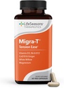 LifeSeasons Migra-T con Relieve-R - Integratore di Prevenzione e Rilievo di Migraine - Supporto per Fascere di Severe - Riduce il Suono leggero & Sensibilità di odori - Feverfew, White Willow, Magnesium Ginger & CoQ10