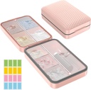 Restree Weekly Pill Organizer, Magnetic Moisture Proof Pill Case, Large Capacity Travel Pill Box con Inner Clear Lid per Vitamine, Integratori e Farmaci quotidiani 8 Compartment (Pink)