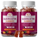 (2 Confezione) Gummie di Quercetina con Bromelain, Elderberry, Zinco e Vitamina C - Chewable Quercetin 700mg Supplemento per Immunità, Allergia, Supporto di Invecchiamento - Gummie Vegane per Adulti & Kid