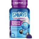 Smurfs Kids Supporto immunitario Gummies | Black Elderberry Vitamin C e Zinc Kids Immunity Gummies | Realizzato con frutta reale | Doctor Sviluppato | Non-GMO & No Artificial Flavors or Colors | 40 Gummies
