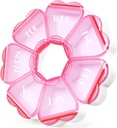 Cute Pill Organizer 7 giorni, Color Blocking Weekly Pill Box, Daily Medicine Container con grandi scomparti per Fish Oils/Vitamins/Medication/Supplements (Pink)