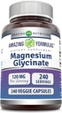 Incredibile Formulas Magnesio (Glycinate) 120 mg Per Serving Supplemento | Capsule Veggie | con Magnesio Glycinate | Non OGM | Gluten Free (240 Conte)