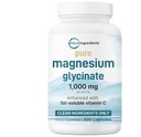 Pure Magnesium Glycinate 1.000mg, 300 capsule | 100% Chelated for Max Absorption | Supporto per sonno, muscolo, cuore & Nerve Salute | Migliorato con vitamina C | Utilizza solo ingredienti attivi