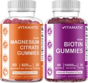 Vitamatic Magnesium Gummies & Biotin Gummies - 60 Vegan Count Every