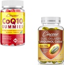 Ubiquinol CoQ10 600 MG 60 Softgels Bundle con CoQ10 Gummies 400 MG 60 Conte