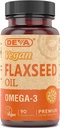 Deva Vegan Vitamins Flax Seed Oil, 500 MG, Vegan, 90 Vcap (4 confezione)