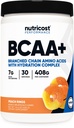 Nutricost BCAA + polvere di idratazione (Anelli di pesca) 30 Serve - Aminoacidi a catena ramificata con Complesso di idratazione - senza glutine, non OGM