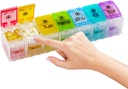 Grande organizzatore di pillole 7 giorno con l'organizzatore di pillole di design aperto di primavera-settimana 2 volte al giorno con la scatola di pedaggio di grandi scomparti AM PM per il supporto del contenitore di pillole per l'organizzatore di medicina di vitamine
