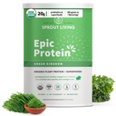 Sprout Living Epic Protein, Plant Based Protein & Superfoods Powder, Green Kingdom | 20 Grams Organic Protein Powder, Greens, Vegan, Non Dairy, Non OGM, Gluten Free, Low Sugar (2 Pound, 24 Servings)