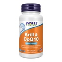 NOW Integratori alimentari, Krill & CoQ10, Phospholipid-Bound Omega-3, Supporto cardiaco*, 60 Softgels