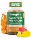 Fungie Cordyceps Mushroom Gummies, Mango & Anaapple Flavor - Mushroom Herbal Supplement Gummy for Adults Supports Endurance, Energy & Performance - Caffeine-Free Energy Gummies - 60 Serve
