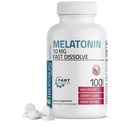 Bronson Melatonin 10mg veloce dissolve Cherry compresse aromatizzate vegetariano Chewable Lozenges, 100 Conte