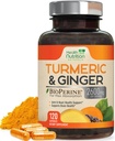 Integratore curcuma curcuma curcuma 2600mg - con Ginger & Turmerico Organico, 95% Curcuminoidi, BioPerine Pepe Nero per Migliore Assorbimento, Supporto congiunto Vegano della Natura, Non OGM, Bottigliato negli Stati Uniti - 120 Capsule