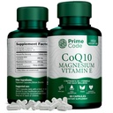 Prime Code [ 3 in 1] CoQ10 250mg con Magnesio Glycinate e Vitamina E | CoQ10 Capsule 250mg | Magnesio Glycinate 200mg | Vitamina E 15mg | Non OGM | Gluten & Soy Free | Vegan