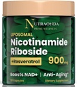 Liposomal Nicotinamide Riboside 900mg Resveratrolo & Quercetin – Supplemento NAD Plus per Anti Aging, Energia cellulare & Migliorare la salute- 80 capsule