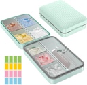 Restree Weekly Pill Organizer, Magnetic Moisture Proof Pill Case, Large Capacity Travel Pill Box con Inner Clear Lid per Vitamine, Integratori e Farmaci Giornalieri 8 Confronto (Green)