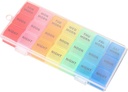 Pill Case Pill Clear Organizer Box Pill Organizer 7 giorno (3 volte al giorno) Weekly Pill Box 21 Slot Medica organizzatore con Pulsante per Medica Clear Container Case