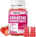 ElevateLife Creatine Monohydrate Gummies 5000mg per uomini e donne, Chewables Creatine Monoidrato per la forza muscolare, Muscle Builder, Energy Boost, Pre-Workout Supplement(90 Count)-Strawberries
